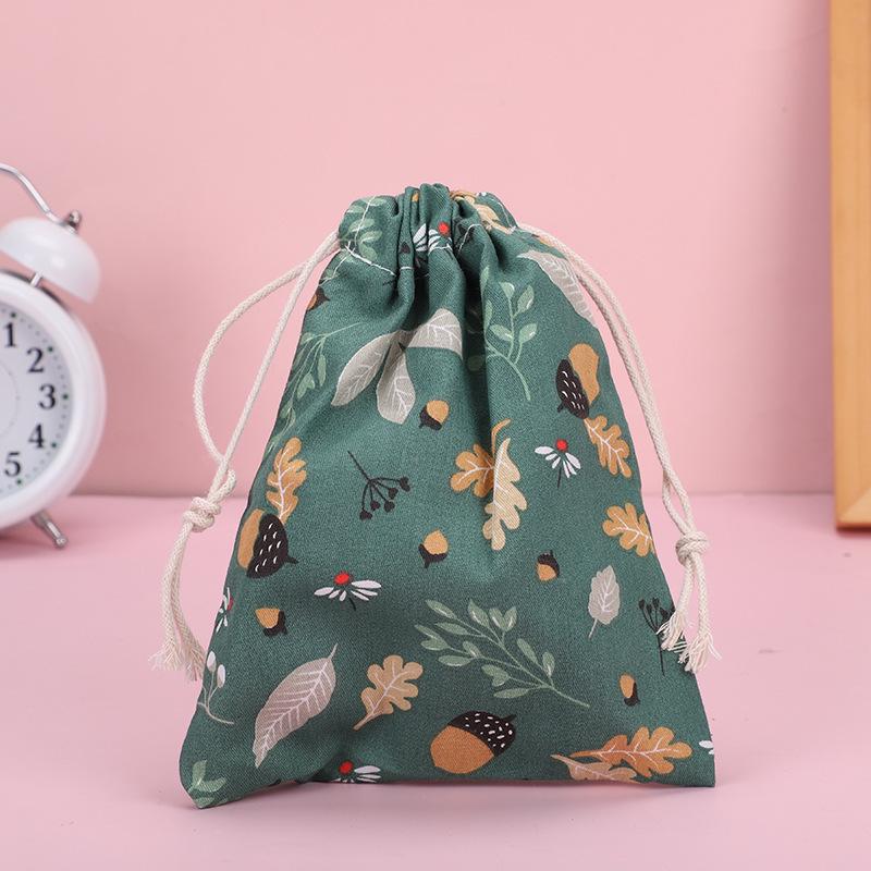 Cute Mini Cotton Drawstring Pouch for Coins, Lipstick, and Earphones
