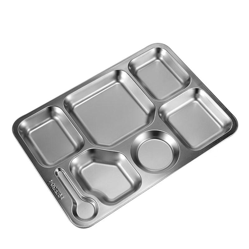 304 Roestvrij Staal Verdeelde Rechthoekige Maaltijdtray