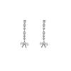 Light Luxury Bow Diamond-Encrusted Long Fringed Earrings, Super-Flash Exquisite Micro-Inlaid Stud Earrings Jewelry