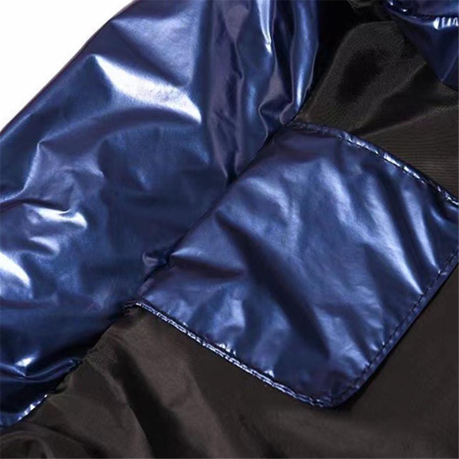 Giacca imbottita lucida da uomo, parka largo, hip hop, streetwear, giacca a vento spessa, cappotto caldo invernale, collo alto, abbigliamento da uomo