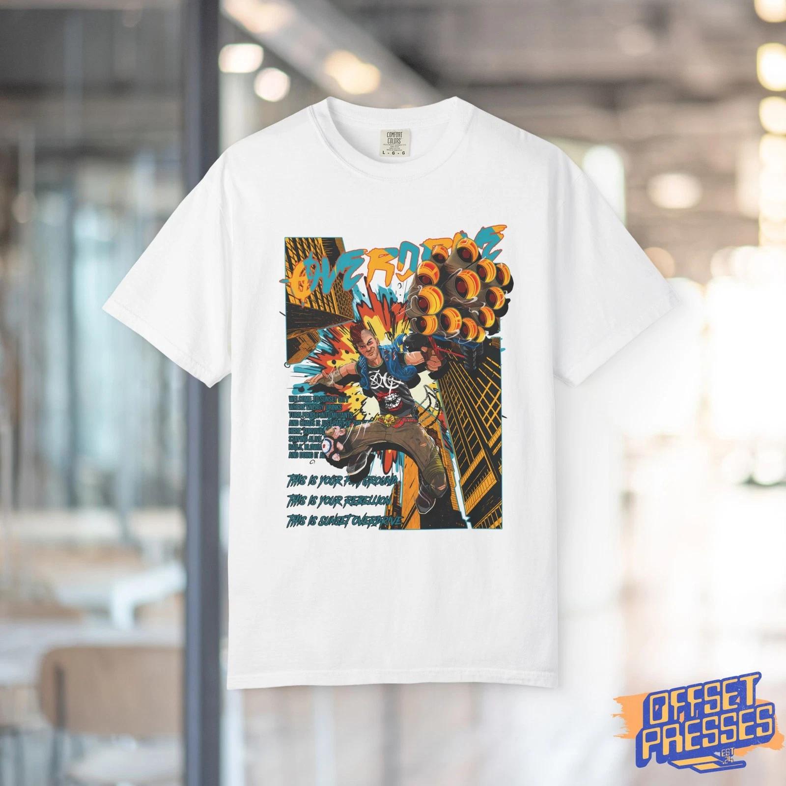 Sunset Overdrive Tee | Video Game Sunset Graphic Shirt 2XL