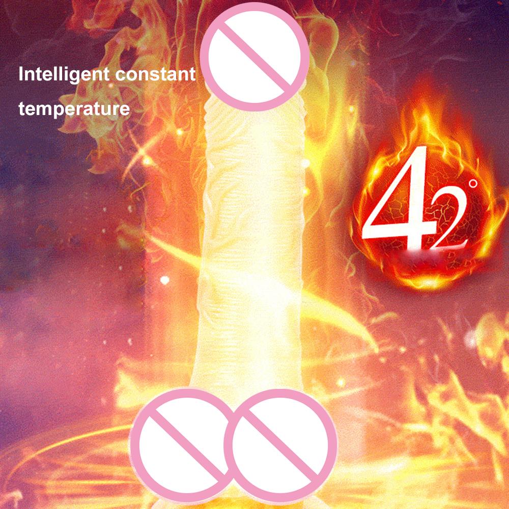Telescopic Vibrating Thrusting Realistic Dildo Female Masturbation with Suction Cup Heating Penis Remote Control Dick for Women