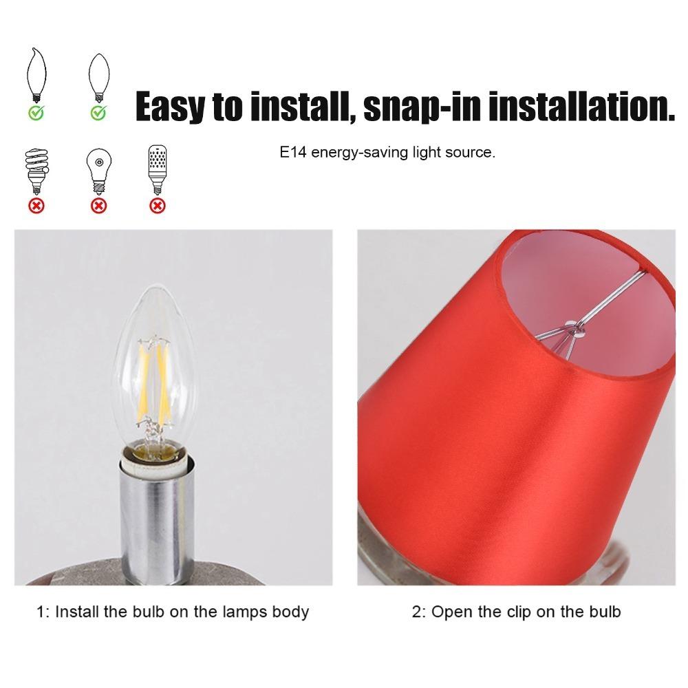 

6PCS Fabric Lamp Cover 5.1 inch Height Small Lamp Shades Simple Wall Lamp Shade Indoor Lamp