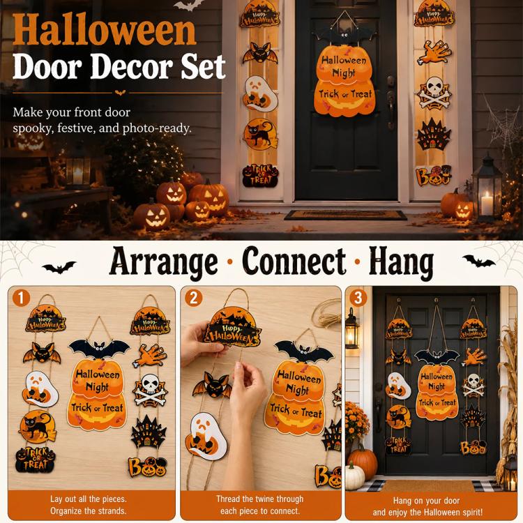 Halloween Trick-or-Treat Door and Window Hanging Decoration Kit