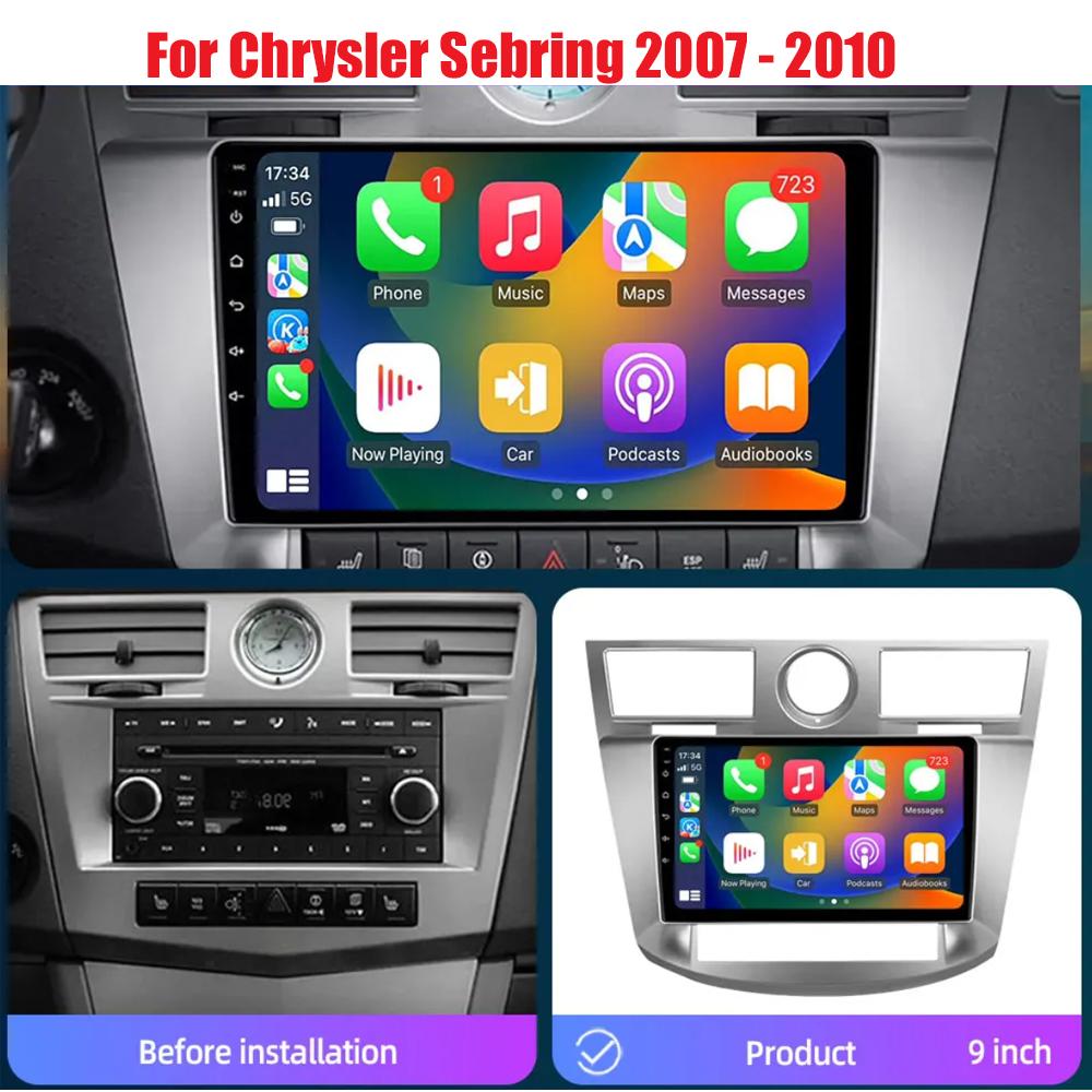 Android 14 For Chrysler Sebring Cirrus 2008 - 2010 Multimedia Navigation GPS Video Autoradio Player Car Stereo Carplay Monitor