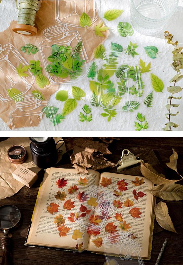 Moin Moin Sticker Flakes In a 35 Stickers Per Type X 8 Types Stickers In Bulk Clear White Green Purple Autumn Realistic Flower Glass 2404sl295 Bottle,