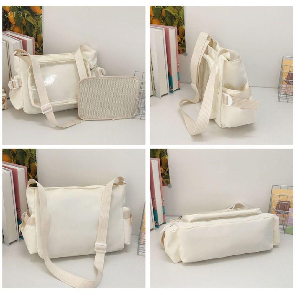 Nylon Transparent Bags Zipper Bag Shoulder Bag Creative Solid Color Itabag  Women