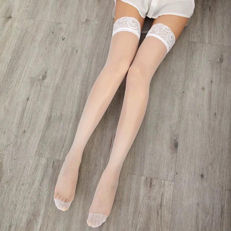 Women's Ultra-Thin Black Fishnet Stockings with Bow Lace – Sexy, Non-Slip Design