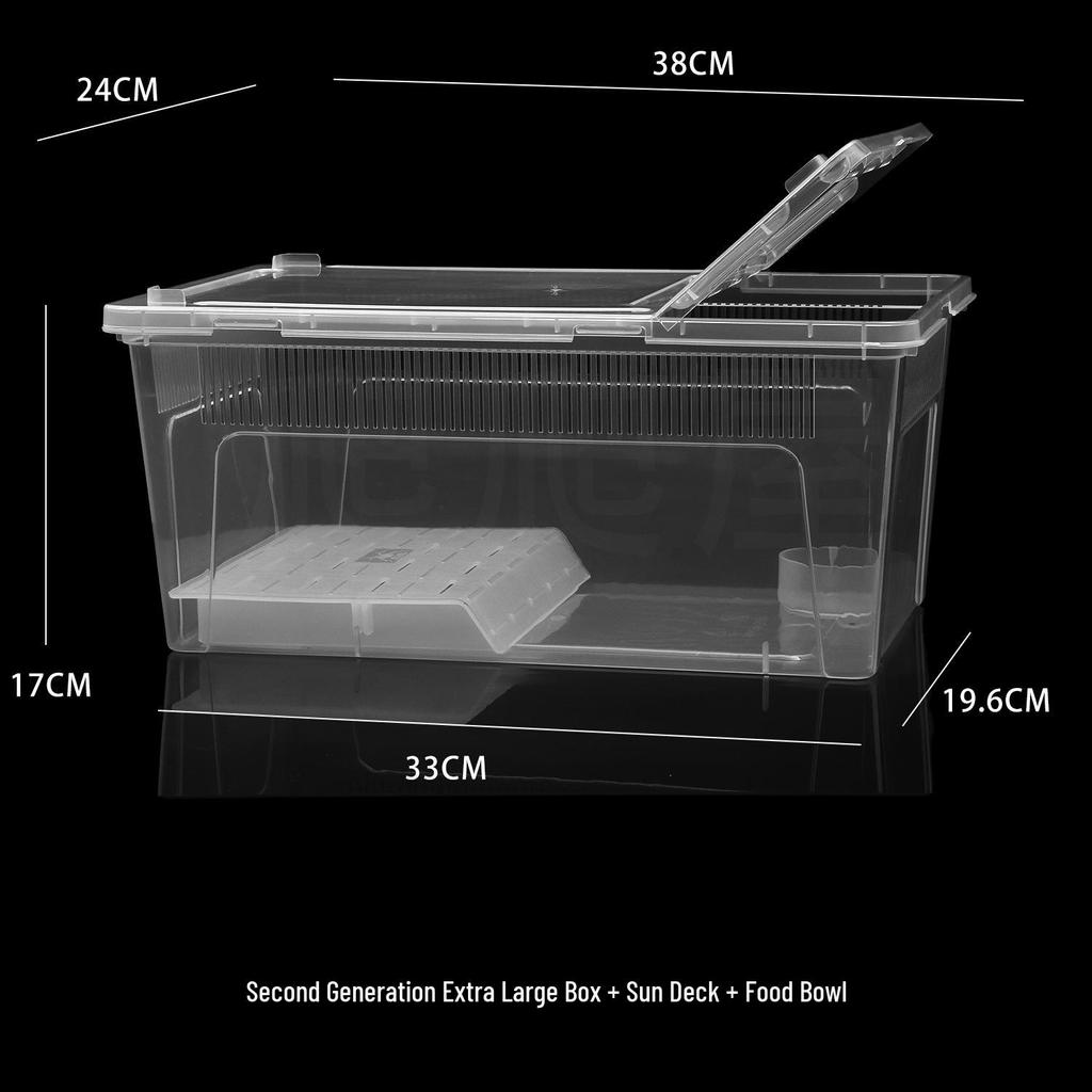 2nd Gen Reptile Breeding Box for Spiders, Frogs, Snails, Silkworms, Geckos, Snakes, and Turtles
