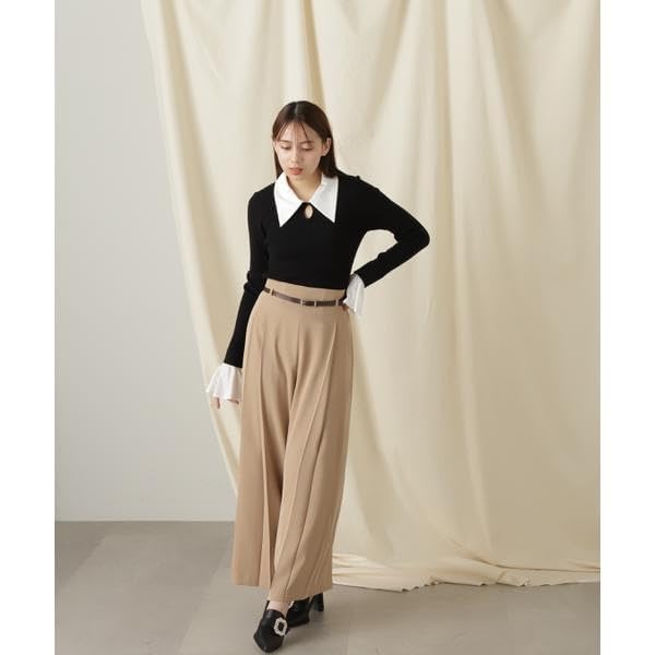 JILL by JILL STUART Marron Erica Thread Rib Knit Gray Women's Sweater,