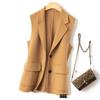 2023 Women's Double-Sided Cashmere Wool Vest: Sleeveless, Short Black Suit Coat