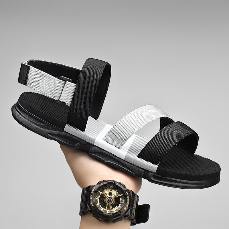 

Спортивная пляжная обувь для мужчин, летние новые модные нескользящие износостойкие сандалии, дышащие повседневные универсальные мужские сандалии 44 чёрный