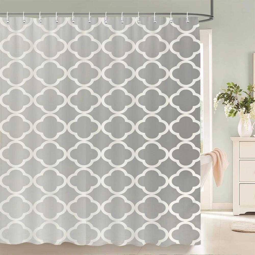 Gradient Marble Ink Texture Shower Curtain Waterproof Colorful Abstract Geometry Bath Curtain Bathroom Decor Curtain With Hooks