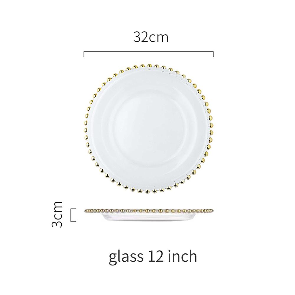 Retro Ceramic Dinner Plate Glass Saucer Fruit Cake Dessert Dish Tableware Set Plates Dinner Food Tray Creative Home Decoration