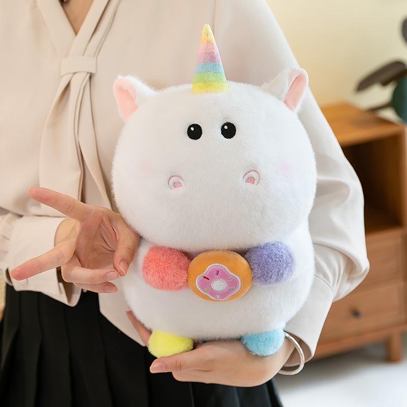 Q Cute Donut Unicorn Plush Toy Girl Birthday Gift Eight Inch Machine Doll Wedding Throw Sprinkler