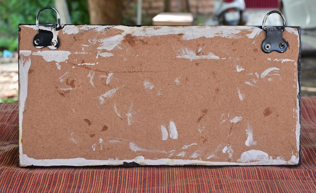 Hand-Painted Indian Folk Art Panel: Boho Wall Decor with Mirror