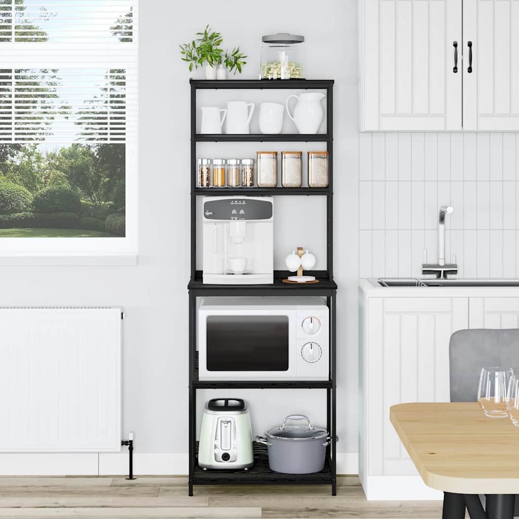 Kitchen Shelf Black Oak Effect 60 X 40 X 168 Cm Engineered Wood