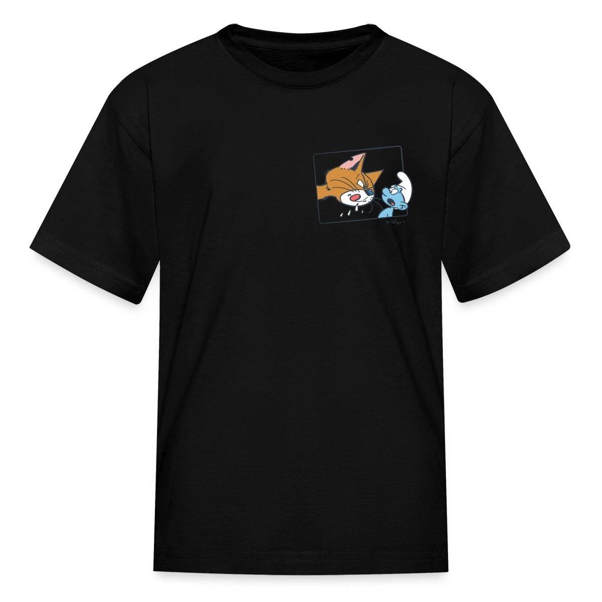 The Smurfs Mischievous Azrael And Smurf Kid s T-Shirt XXXL