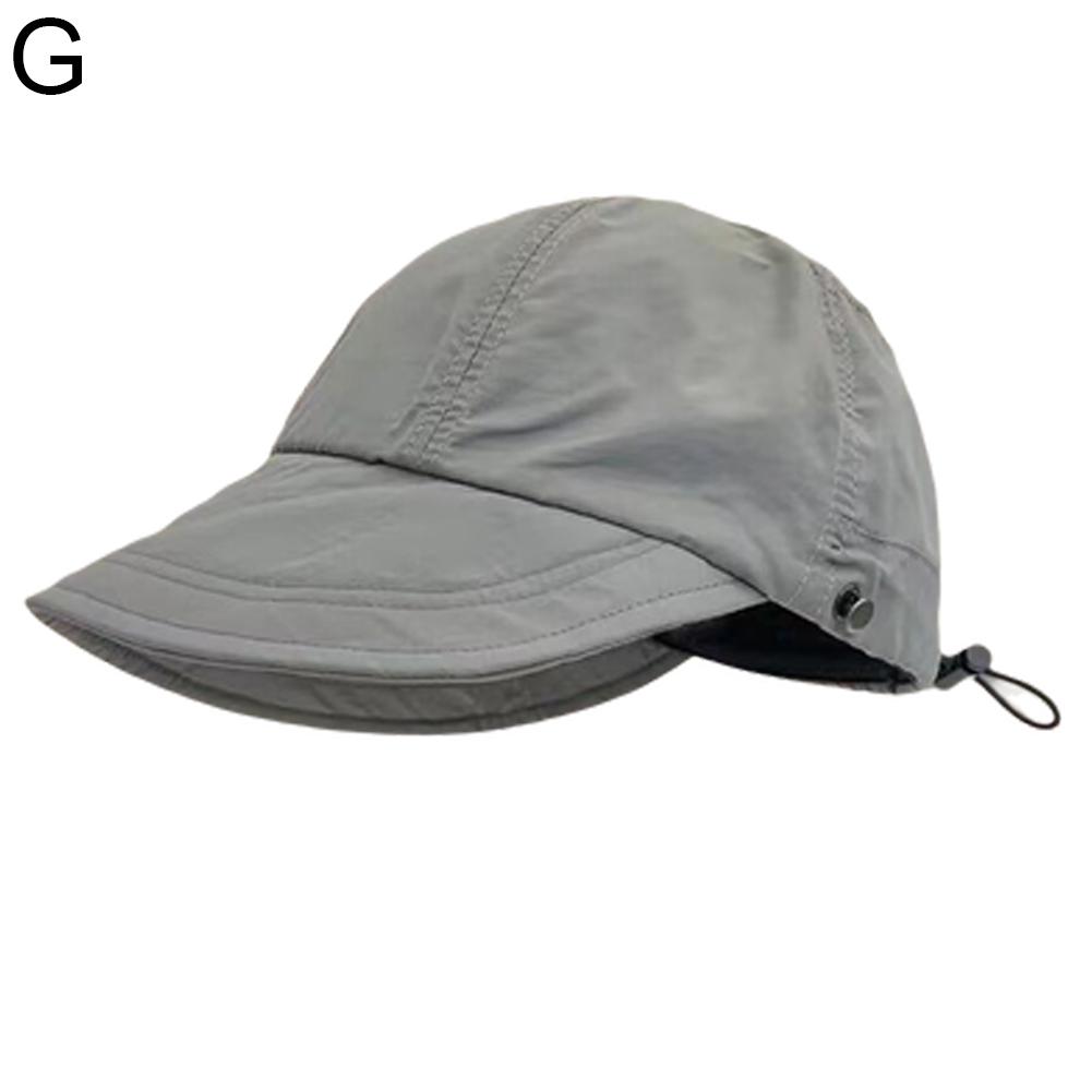 Foldable Wide Brim Ponytail Sun Hat Drawstring Adjustable Cap Summer Quick-dry Visor Fisherman CapFor Women Beach Hat