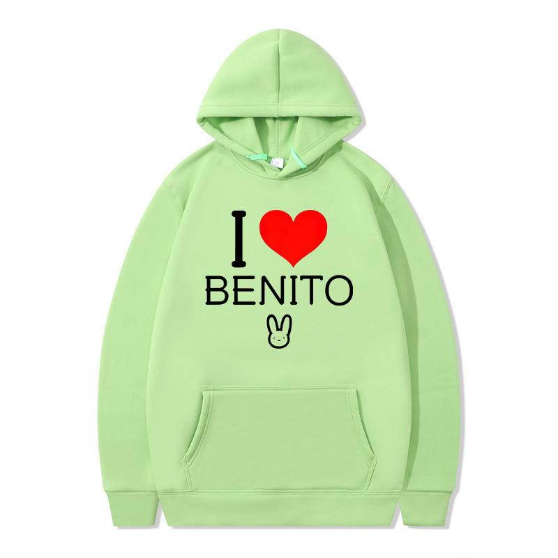 New un verano sin ti bad bunny anime print fashion men's casual hooded sweater