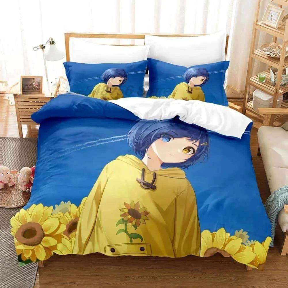 Neues Wonder Egg Priority Bettwäscheset Einzelbett Twin Full Queen King Size Bettset Erwachsener Kind Schlafzimmer Bettbezug Sets 3D Anime Bettset