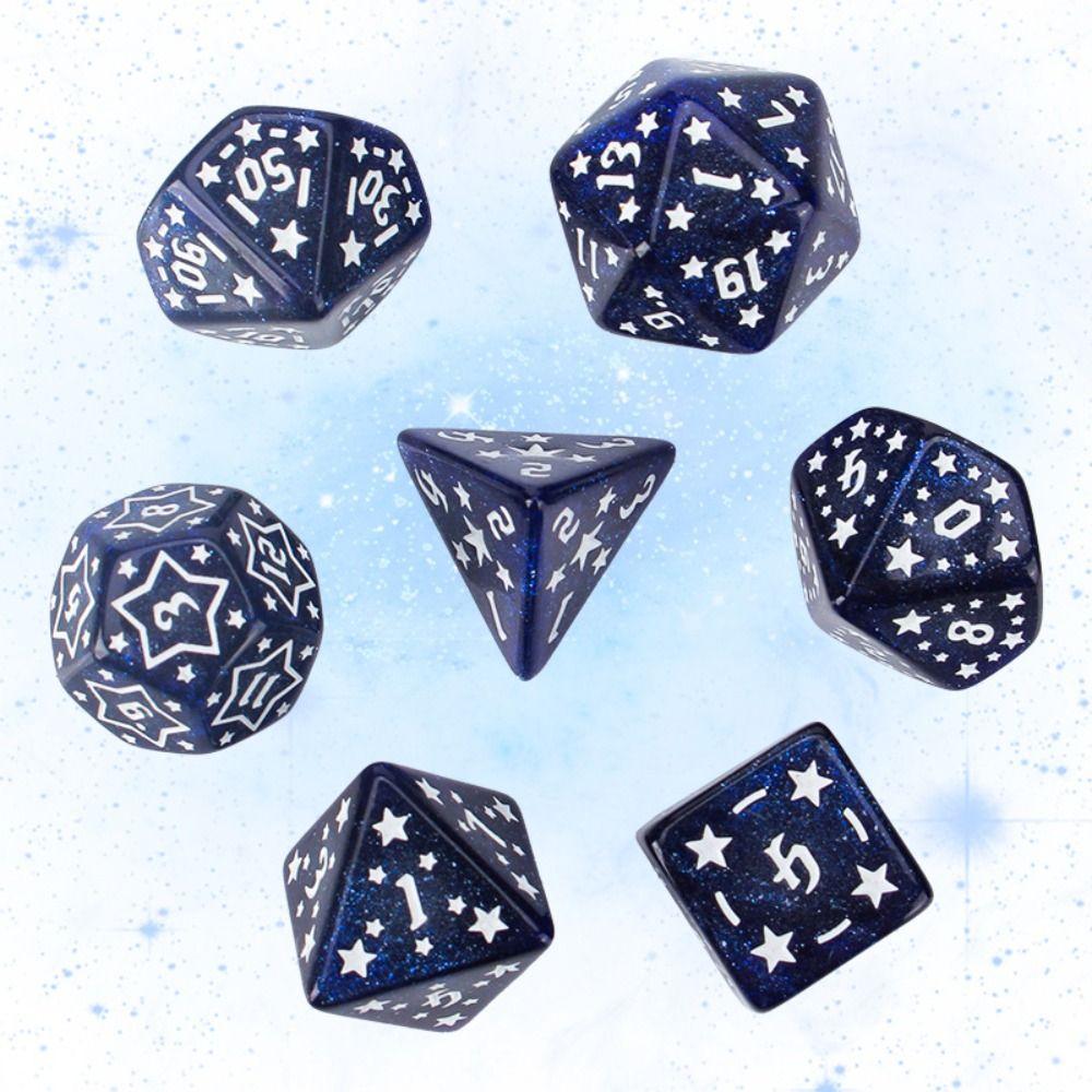 7PCS New Acrylic Star Dice Set D4 D6 D8 D10 D12 D20 8 Colors Dice For Table Games Polyhedral Table Games Dice Gift