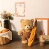 Cute Brown Teddy Bear with Overalls Soft Stuffed Animal Plush Toy Kawaii Bear Doll for Kids Baby Sleeping Companion Children