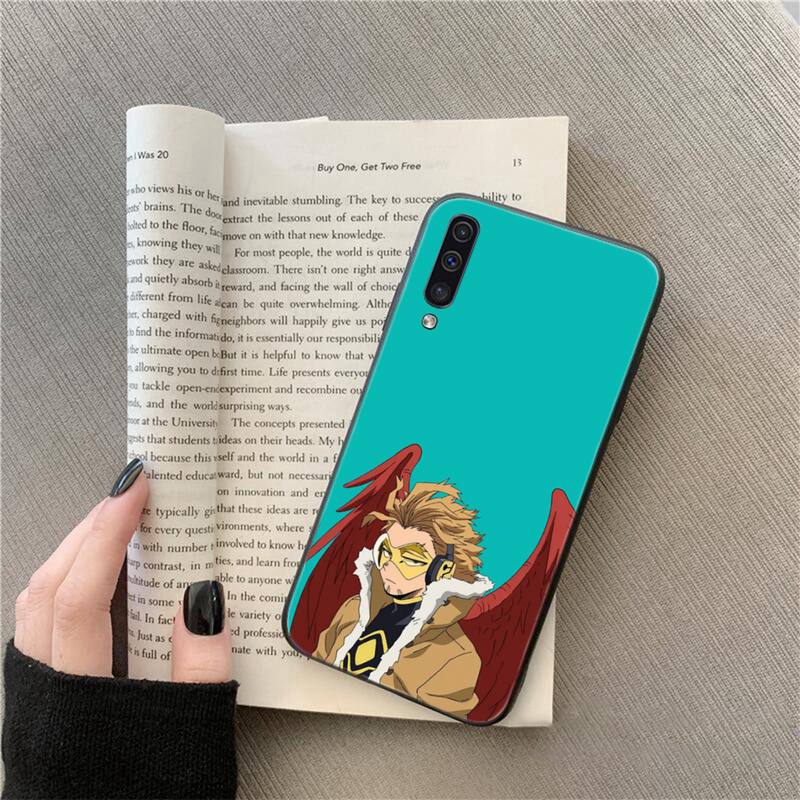 Pouzdro na telefon Anime MHA Hawks BNHA pro Samsung Galaxy A51 A71 A52 A12 A50 A32 A21S A70 A31 A21 A11 A12 M31 A02
