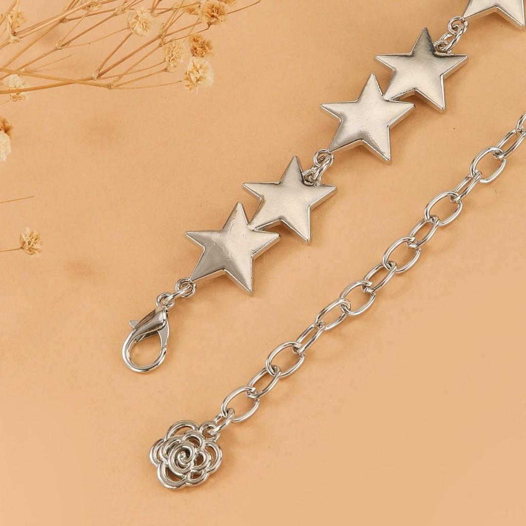 Women's Japanese Sweet Star Metal Waist Chain - Slimming & Versatile Dress Decoration Belt