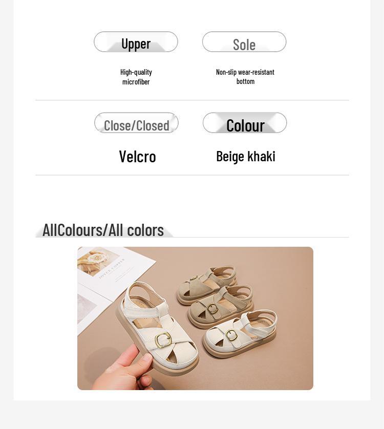 2025 Summer White Baby Girls' Closed-Toe Roman Sandals for Beach and Vacation