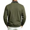 Men Patchwork Collar Sweatshirt Long Sleeve Button Pullover Tops Autumn Winter Casual Loose Fit Men's Sweatshirts Daily Male Clothing