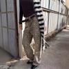 Y2K American retro TRINITE leopard print jeans hip hop street straight wide leg pants vibe style loose casual