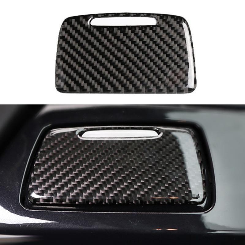 Auto in fibra di carbonio controllo centrale posacenere portasigarette adesivi copertura interni per BMW F10 F18 serie 5 2011-2017