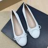 Fashion Flat Shoes for Women's 2025 New Retro Ballet Shoes Butterfly Knot Suede Shallow Round Toe Women's Shoes Large Size 44 43 42