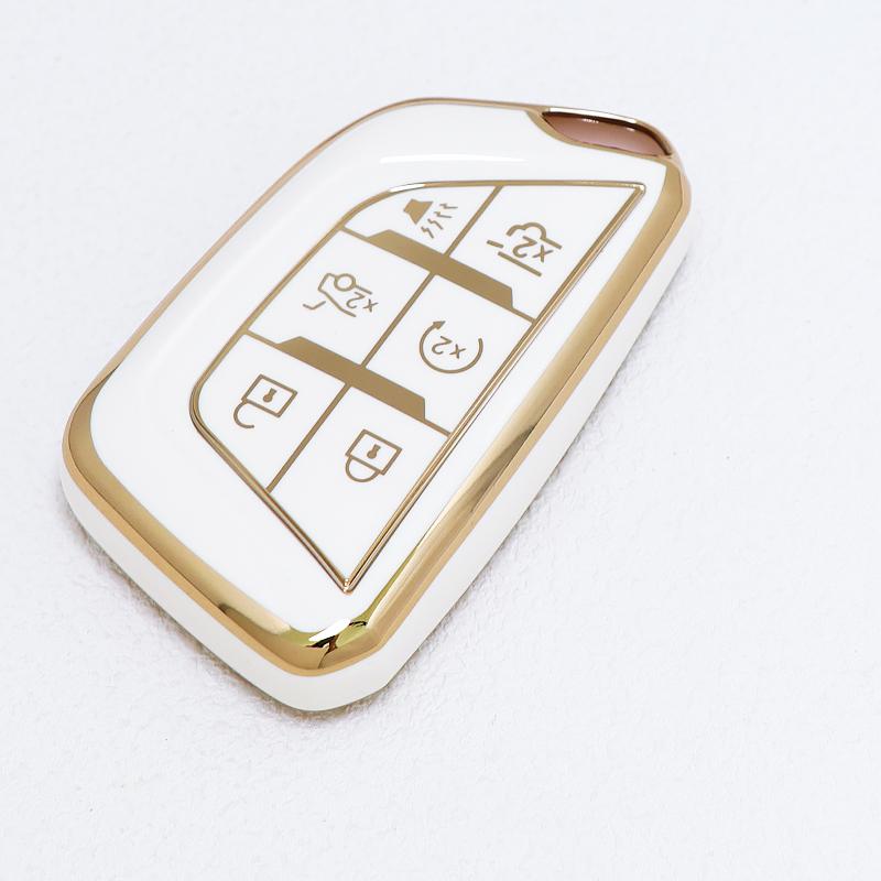 Auto Keyless For Cadillac Escalade Ct5 Xts Ct6 C8 Ct4 Ct4-V For Gmc Yukon Car Key Fob Cover Case Shell Accessories