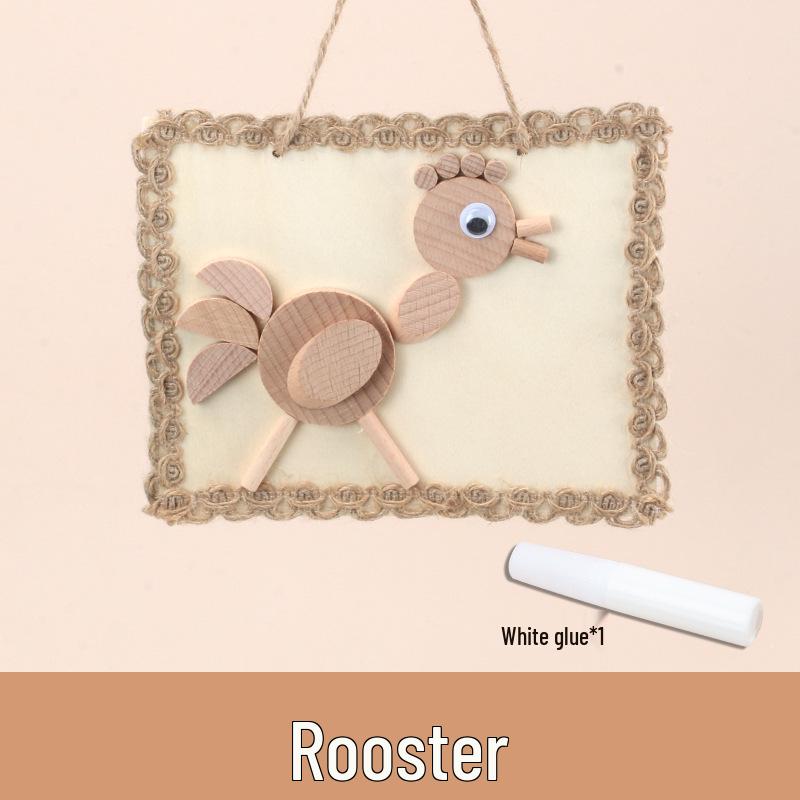 Dziecięcy zestaw do samodzielnego wykonania ramki na zdjęcia z naturalnego plastra drewna