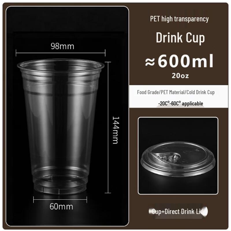 Disposable Transparent Plastic Cups with Lids