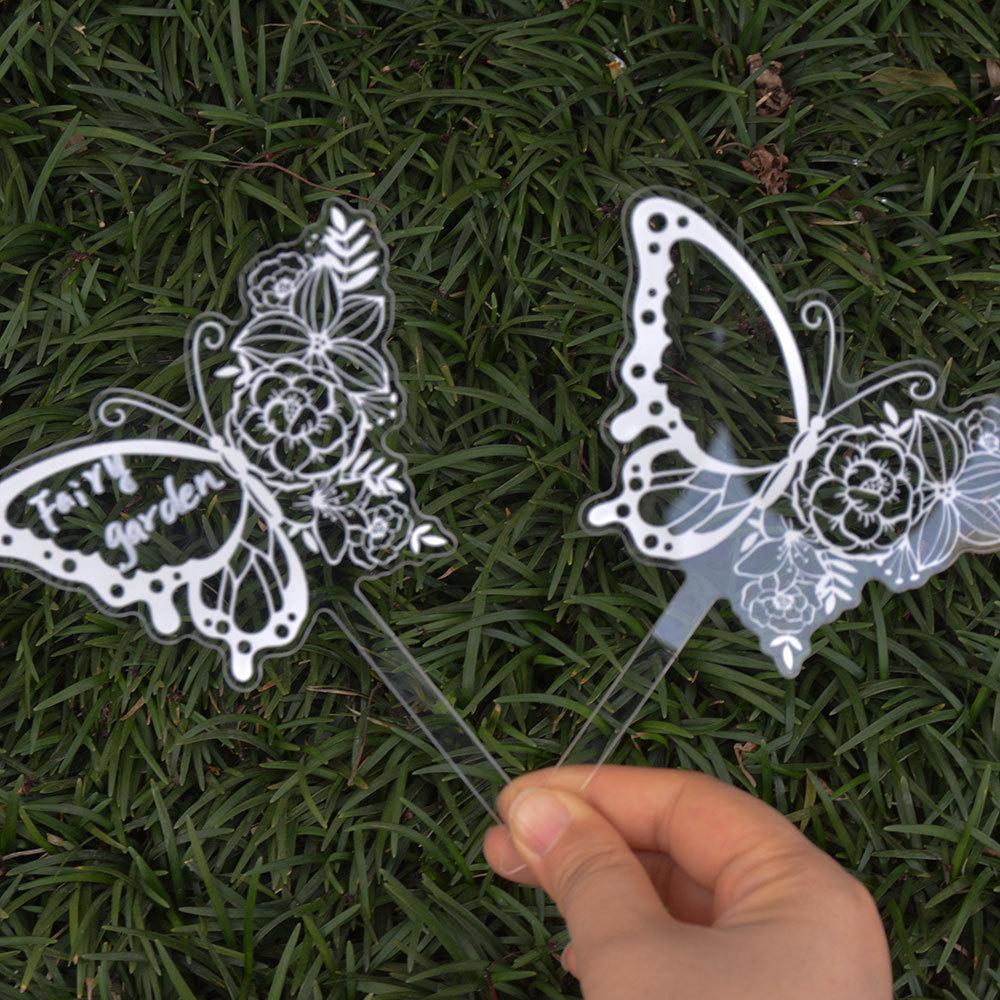 Transparent Acrylic Plant Tags Garden Yard Nursery Flower Pot Seed Varieties Tagging Marker DIY Garden Labels Plants Sign