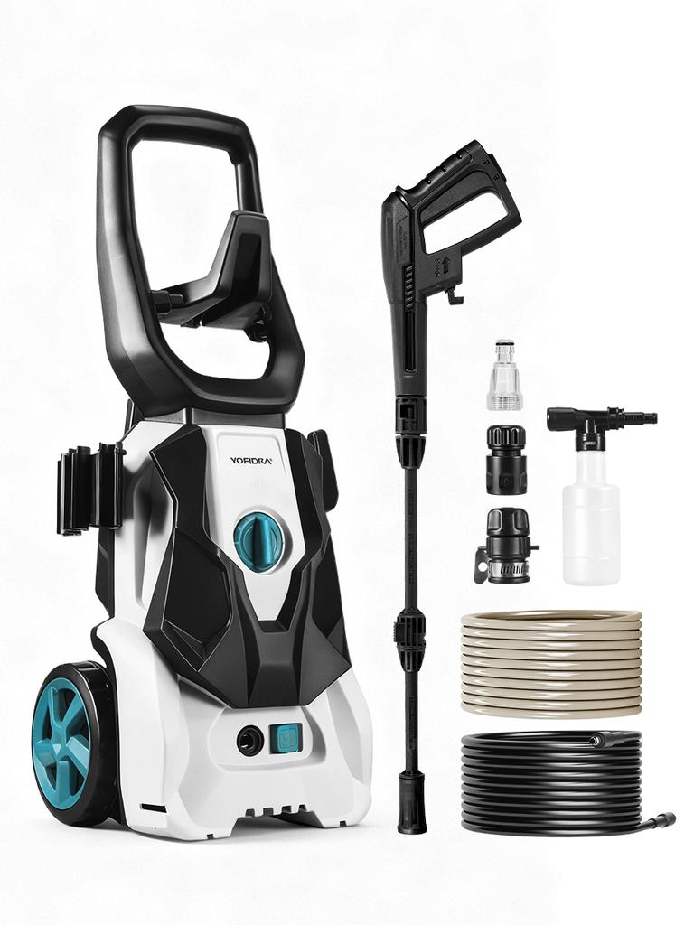 Yofidra High-Pressure Car Washer – Dual Water Intake (Self-Priming + Faucet) + All-in-One 0–180° Nozzle + Rich Foam Spray + 3-Axis Metal Pump