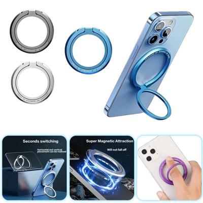 Magnetic Cell Phone Ring Holder Compatible with iPhone 12 13 14 15 Series For MagSafe Removable Cell Phone Grip Kickstand Phone Accessories