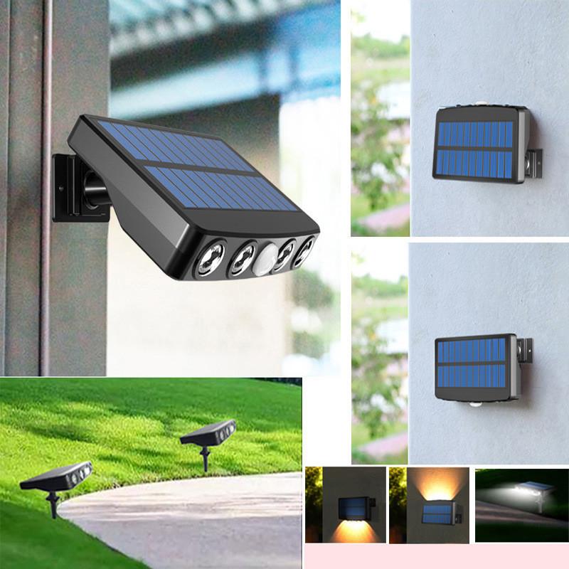 Solar Sensor Wall Light Waterproof Garden Decor With Rgb And Warm White Led For Outdoor Yard