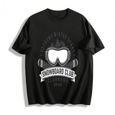 Vintage Extrem-Wintersport Snowboard Club Grafik Lässiges Oberteil Reines Baumwoll-T-Shirt