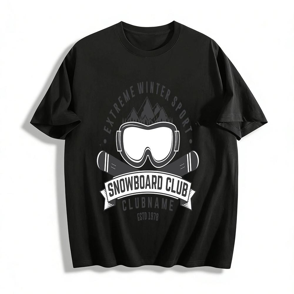

Vintage Extreme Winter Sport Snowboard Club Graphic Casual Top Pure cotton T-shirt XXS