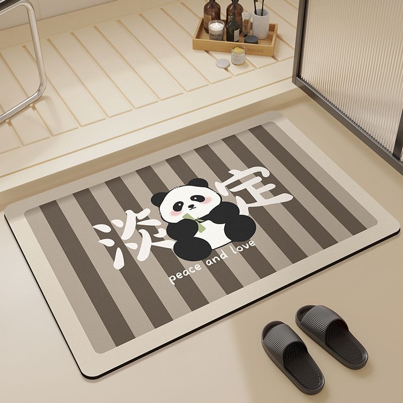 Diatom Mud Mat Cartoon Toilet Bathroom Moisture-wicking Mat Home Toilet Door Wear-resistant Non-slip Foot Mat Durable