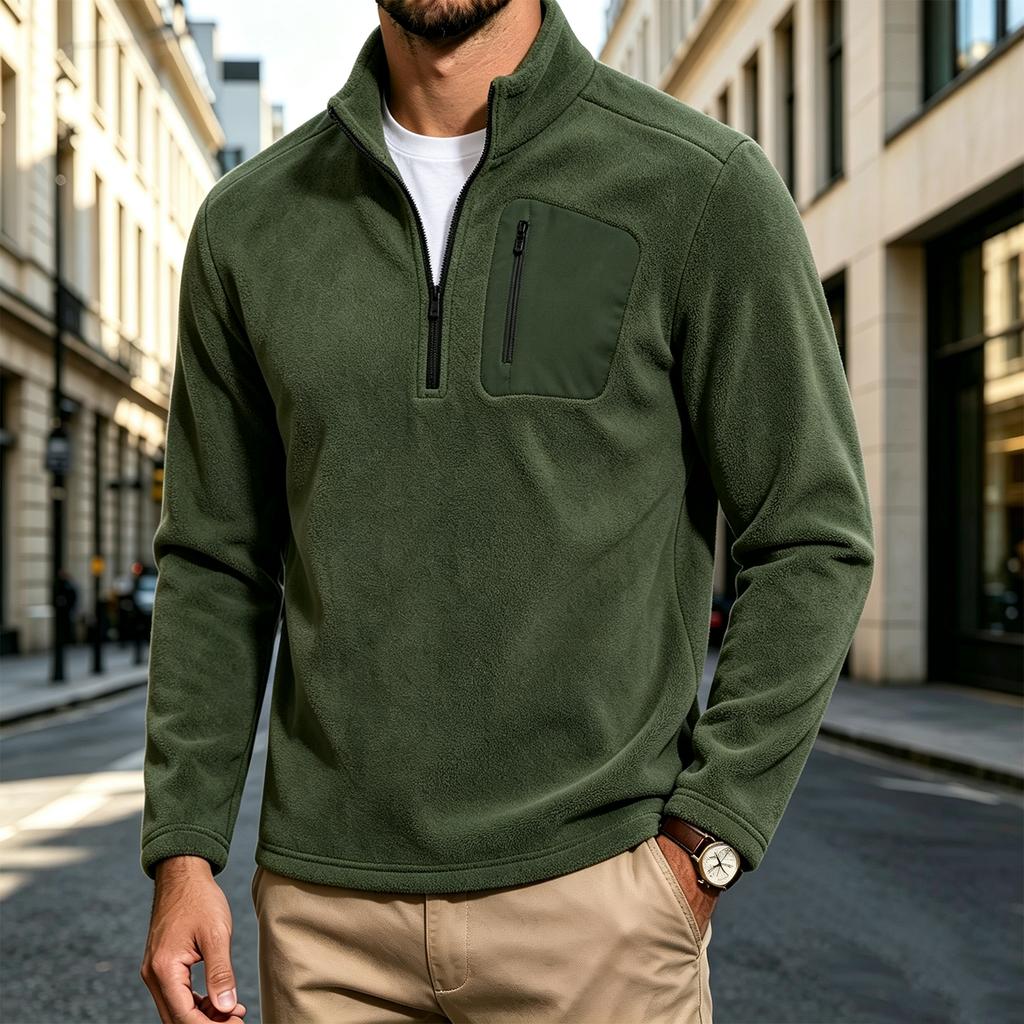 Halbzip-Pullover mit Stehkragen für Herren und Damen, Dickes Vielseitiges Lässiges Sweatshirt