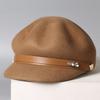 Autumn and Winter New Retro British Style Autumn and Winter Wool Felt Octagonal Hat Women's Casual Fashion Equestrian Hat