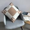 Modern H Letter Throw Pillow Cover With Striped Fabric For Home Decor
