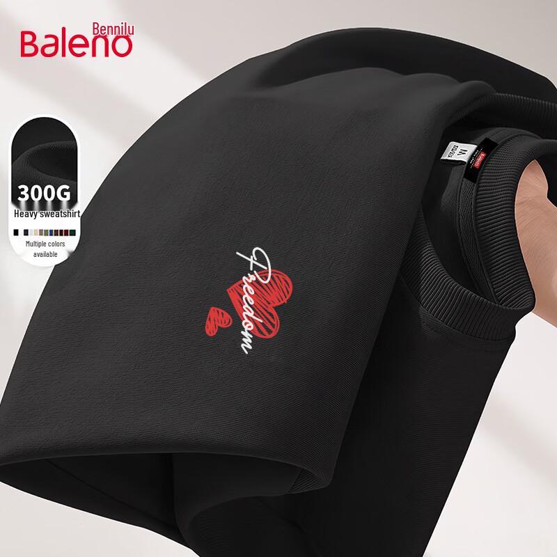 Baleno Men's Oversized Heart Print Crewneck Sweatshirt