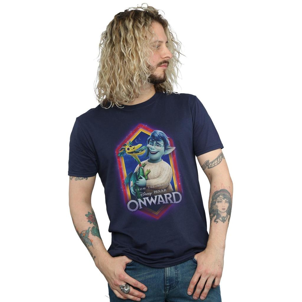 Disney Mens Onward Laurel And Blazey Crest T-Shirt