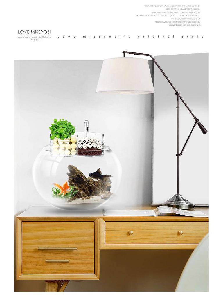 Round Glass Fish Tank: 3-in-1 Silent Filter, Oxygenator, and Waterfall Box with Ceramic Trickle Media.